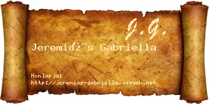 Jeremiás Gabriella névjegykártya